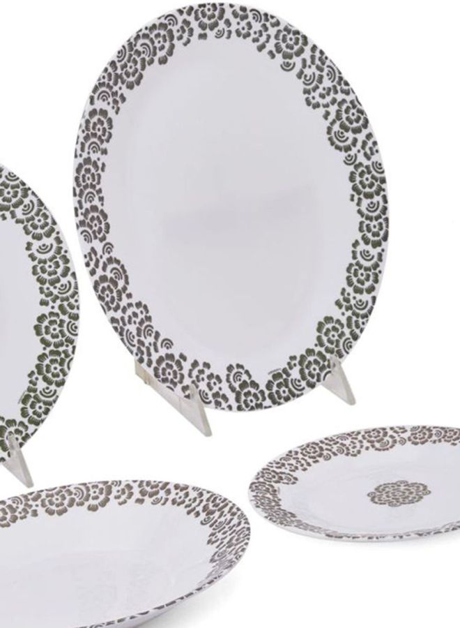 19-Piece Essence Matiz Dinner Set White/Green/Red 21x36x28.6cm
