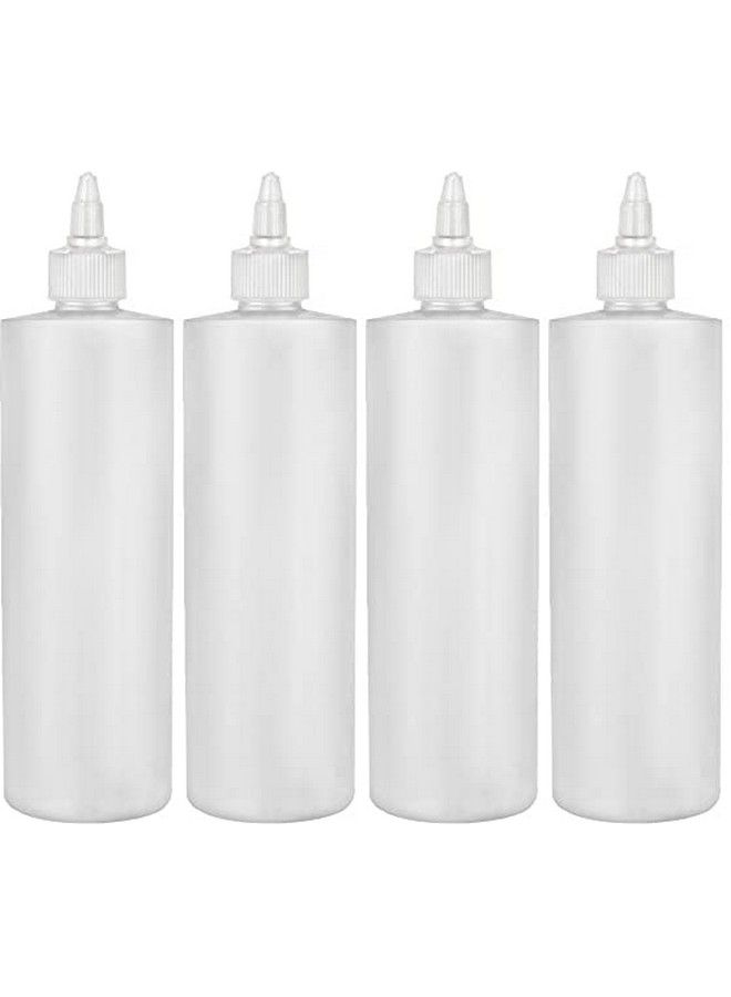 Condiment Squeeze Bottles 12 Oz Empty Squirt Bottle With Twist Top Cap Leak Proof Great For Ketchup Mustard Syrup Sauces Dressing Oil Arts And Crafts Bpa Free Plastic 4 Pack