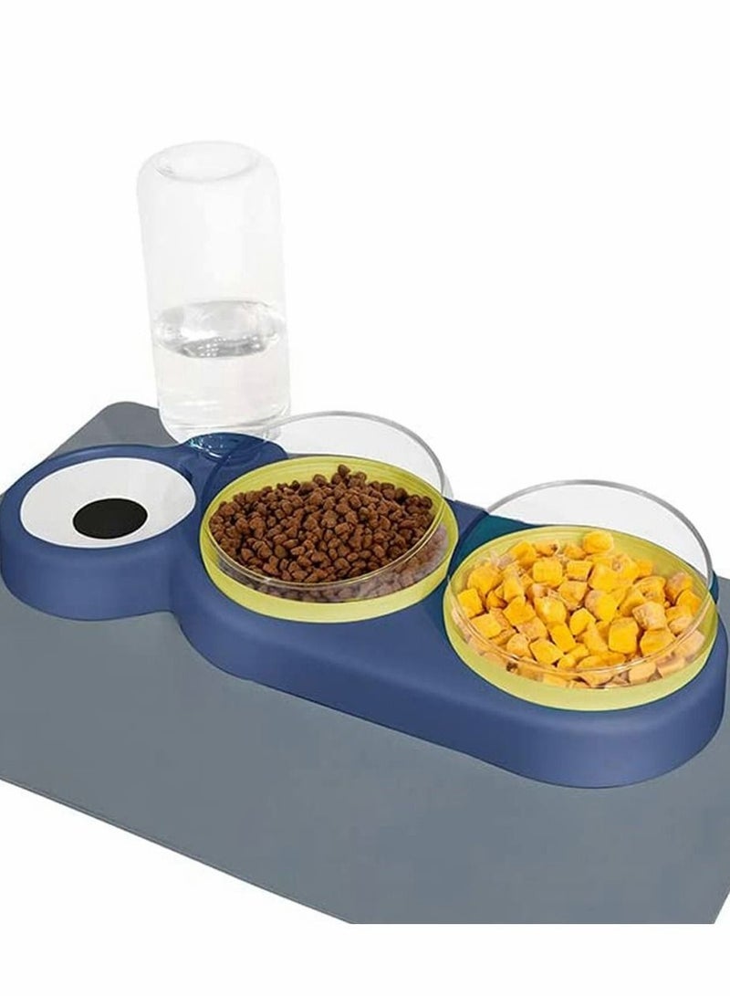 Cat Bowls Dog Tilted Water and Food Bowl Set Pets Dual Port Feeding Pet Automatic Drinking