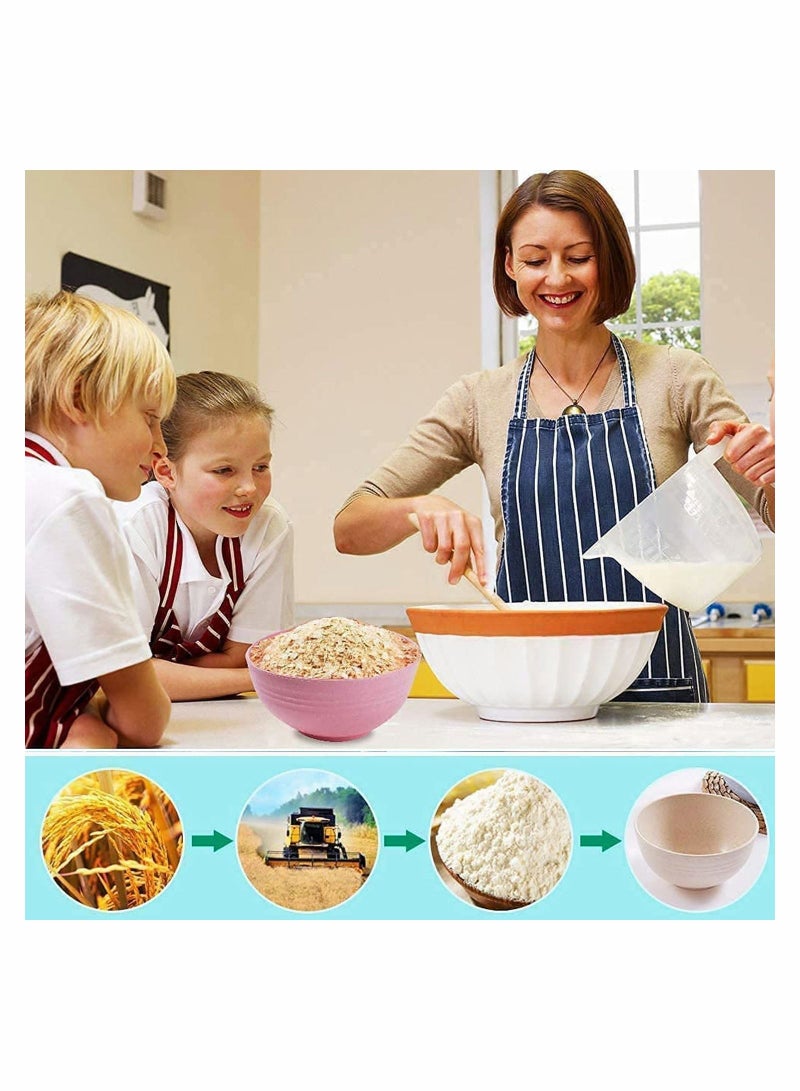 Unbreakable Cereal Bowls Reusable Fiber Lightweight Bowl Set of 4 BPA Free Dishwasher Microwave Safe Perfect for Rice Fruit Salad Pasta Noodles Soup Kids Children Toddler Adult