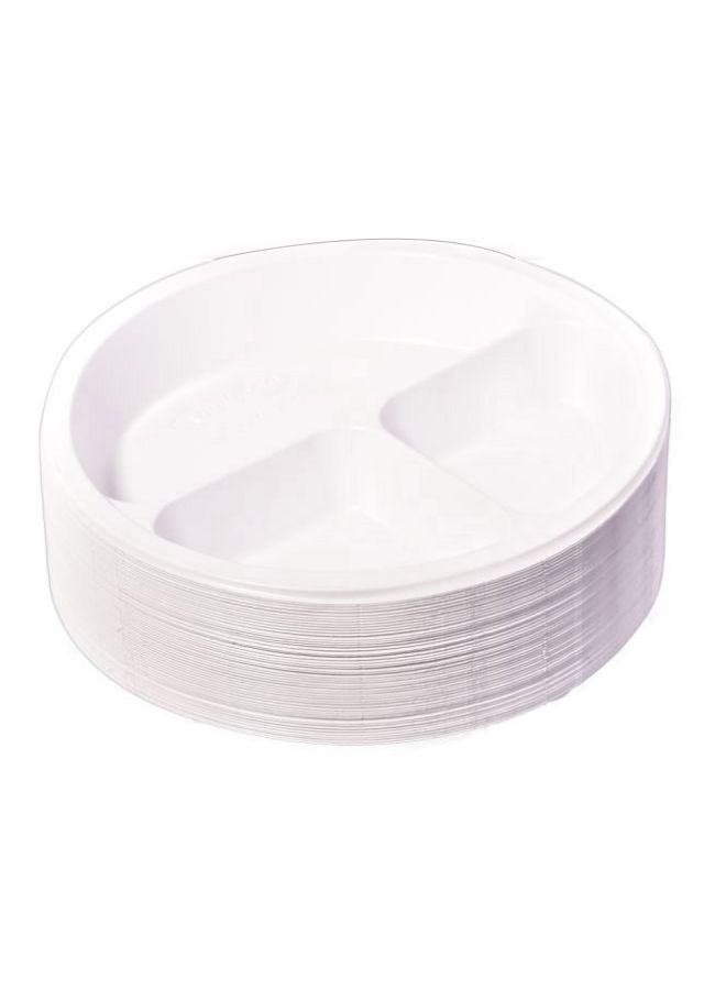 50-Piece Disposable Plate Set White