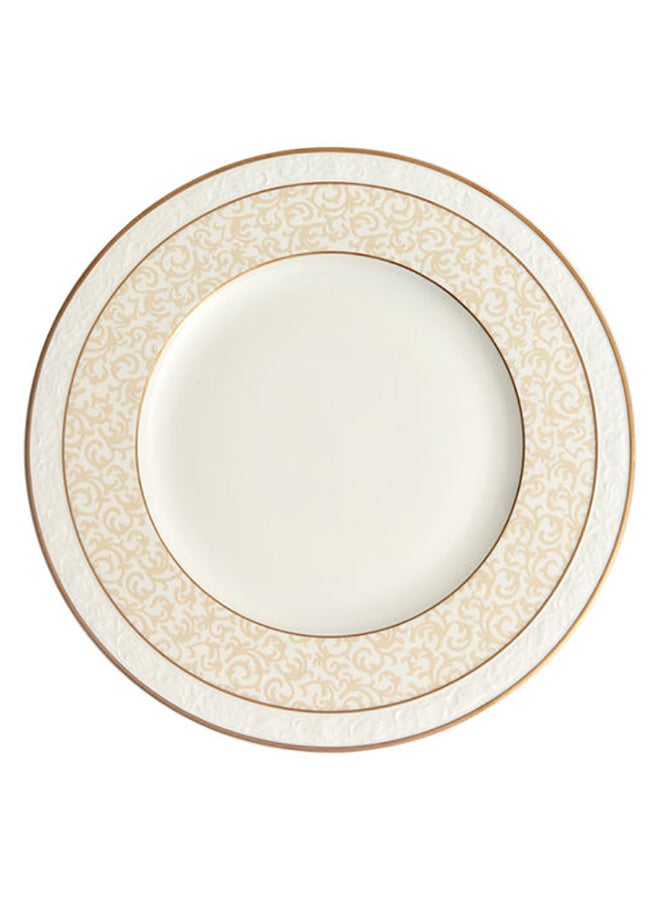 6-Piece Ivoire Dinner Plate Set White/Beige 27cm