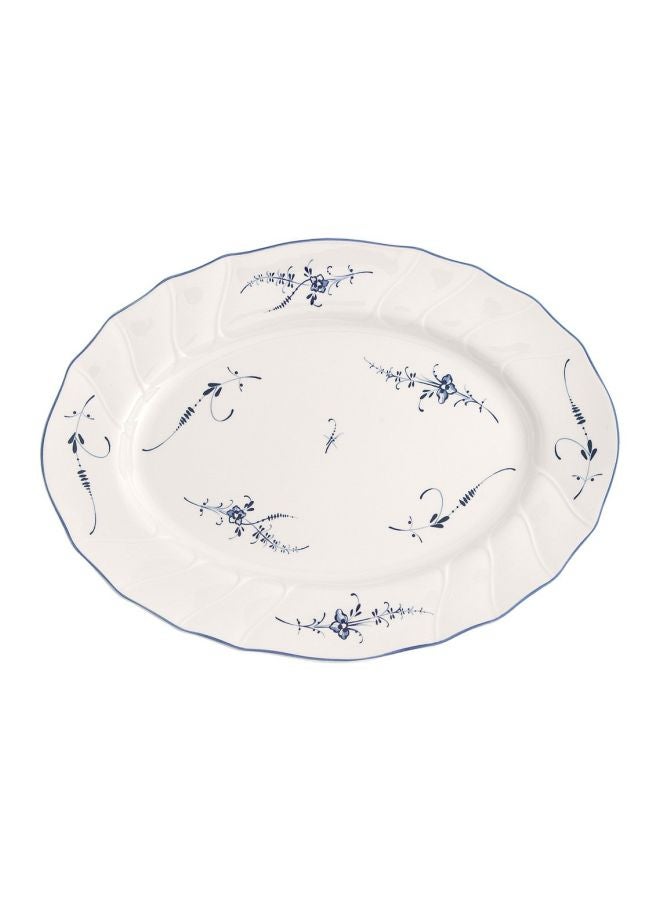 Old Luxembourg Oval Plate White/Blue 36cm