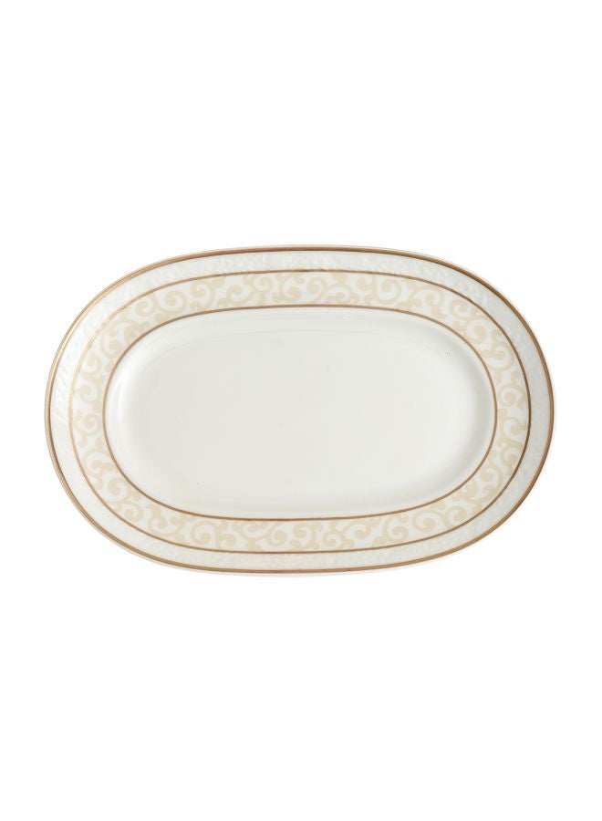 Ivoire Porcelain Plate Beige/White/Gold 22cm