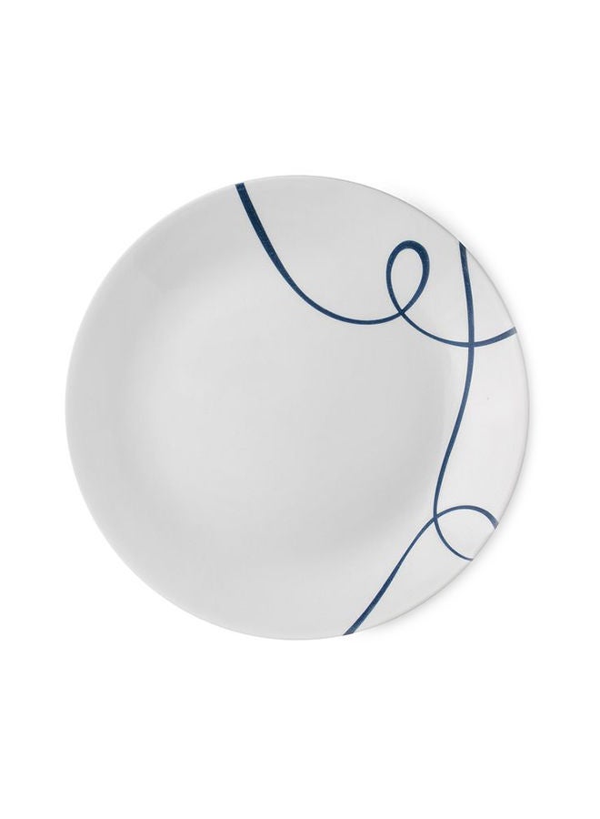 6 Pieces Corelle Plate Luncheon From Lea White With Blue Swirl Splash 26 Cm