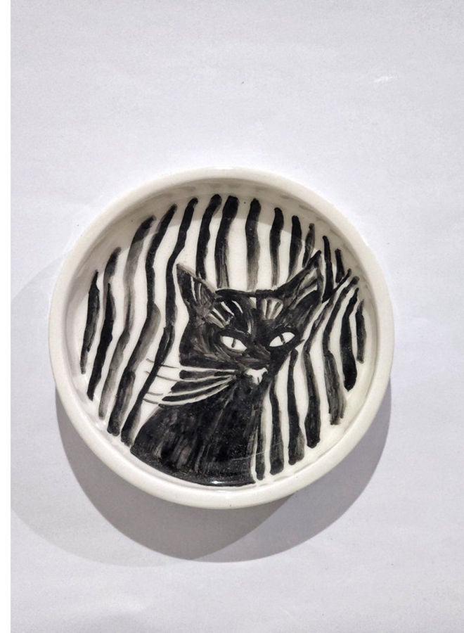 Cat Lover Hand-Painted Ceramic Plate 17x17x2cm