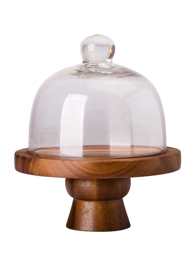 Wooden Cake Stand With Dome