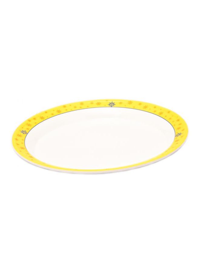 Melamine Round Plate White/Yellow 36cm
