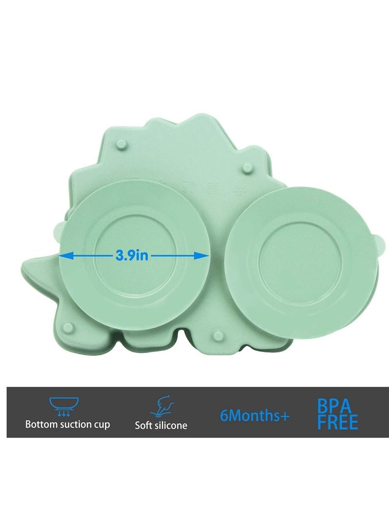 Baby Plate Silicone Suction Toddler Plates, Divided Dishes for Kids, Self Feeding, BPA Free, Microwave Dishwasher Safe Plates with Cups Fits Most Highchair Trays