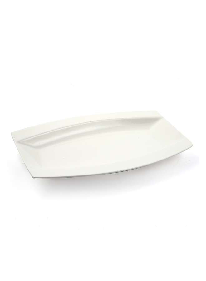 Ivory Porcelain Rectangular Soup Plate Meena Design 37.5 cm
