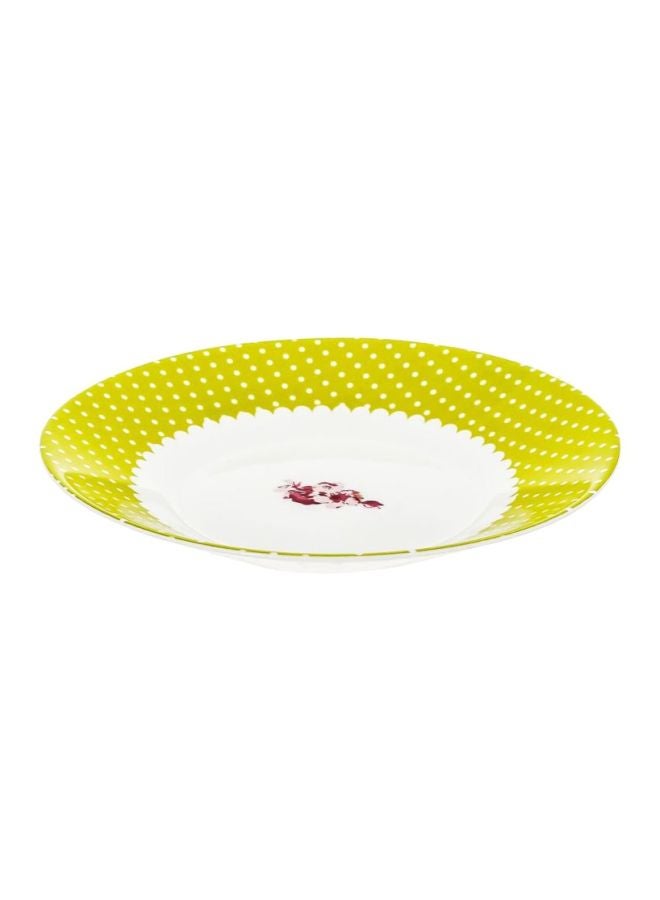 6-Piece Value Pack Essence Covent Garden Soup Plate Set White/Light Green/Red 22cm