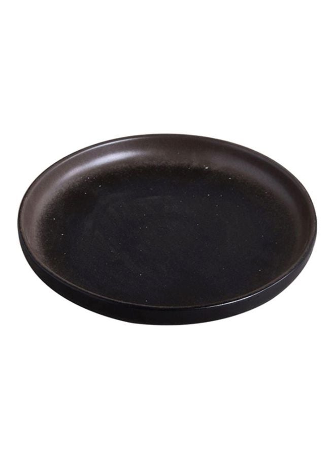 Ceramic High-Edged Fin Plate Black 19x19x2.5cm