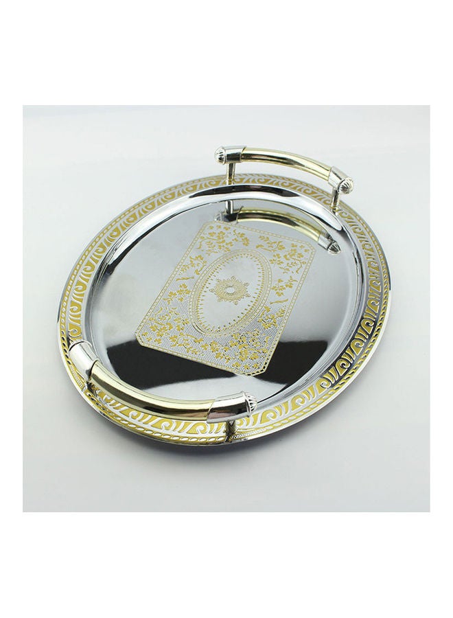 European Style Ellipse Tray Silver 32x24cm