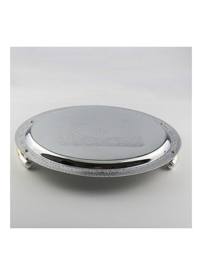 European Style Ellipse Tray Silver 32x24cm