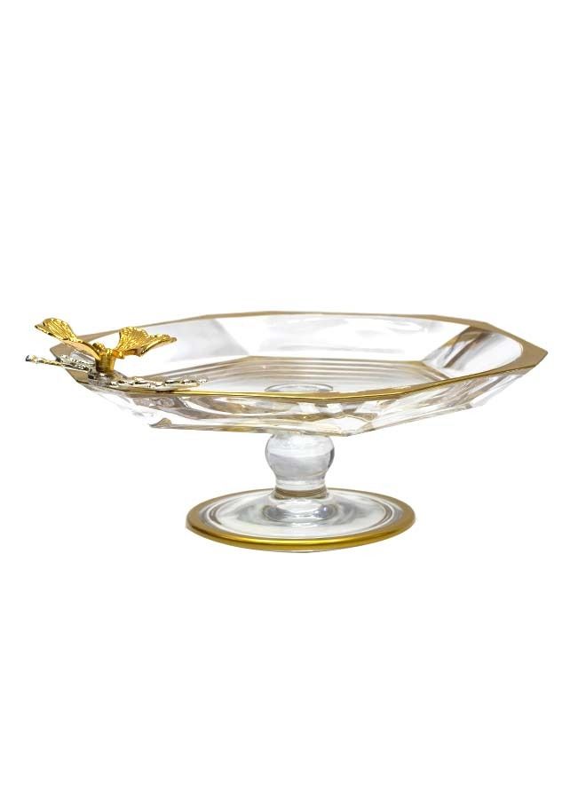 1-piece glass candy bowl gold/clear 17 CM