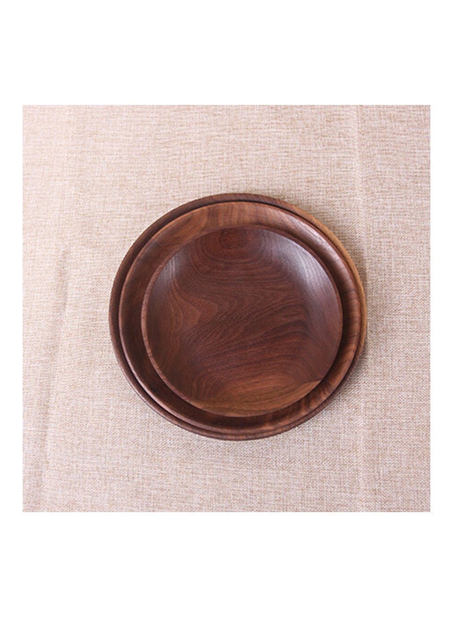 Round Wooden Plate Brown 20 x 20 x 1.5cm