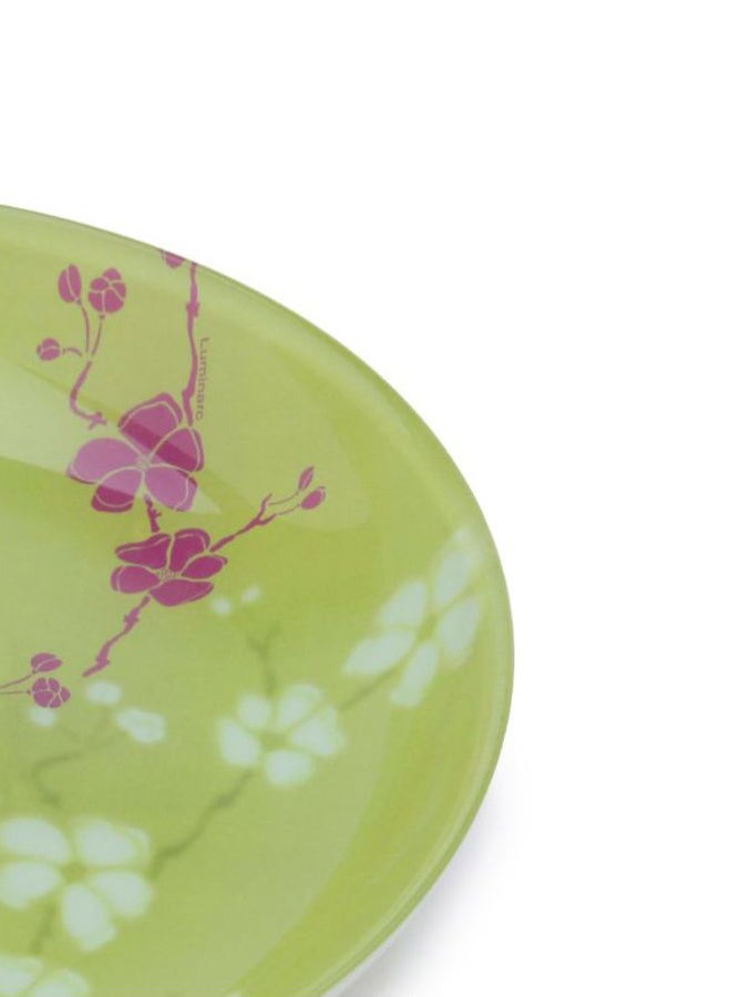 6-Piece Value Pack Kashima Soup Plate Set Green/Pink 20cm