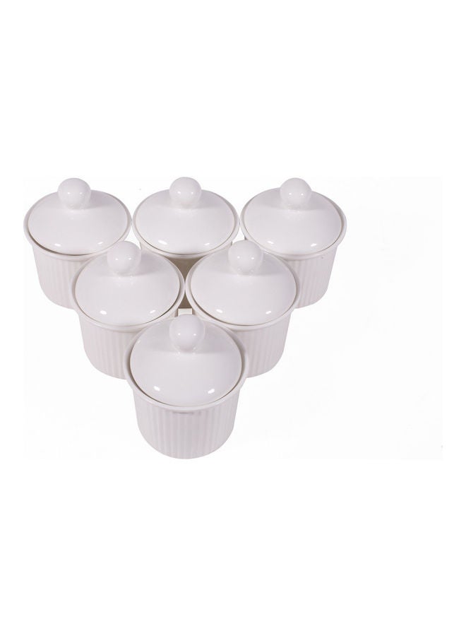 6-Piece Mini Souffle Appetizer Bowl Set White