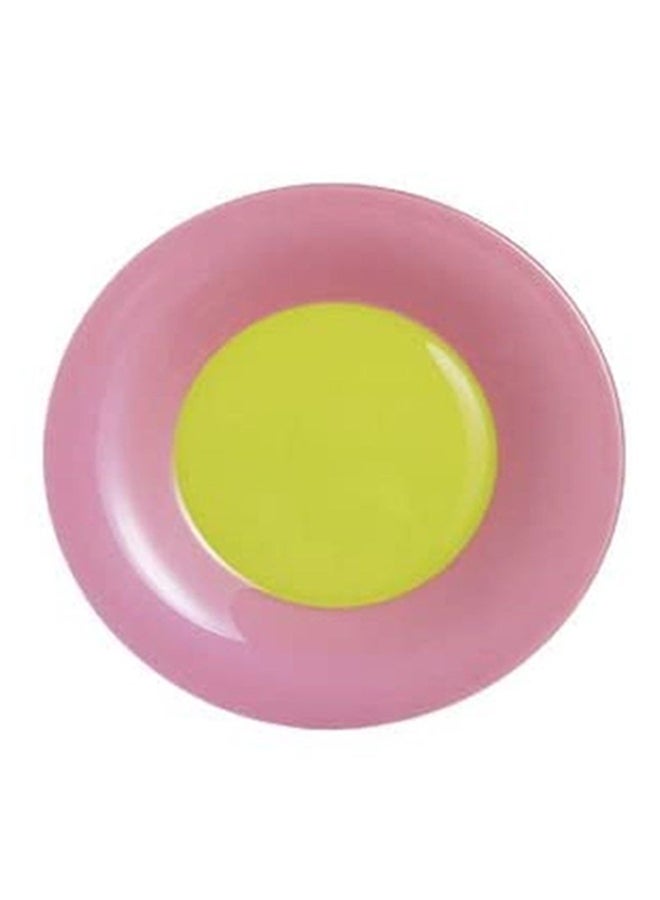 6-Piece Dessert Plate Pink/Yellow 19cm