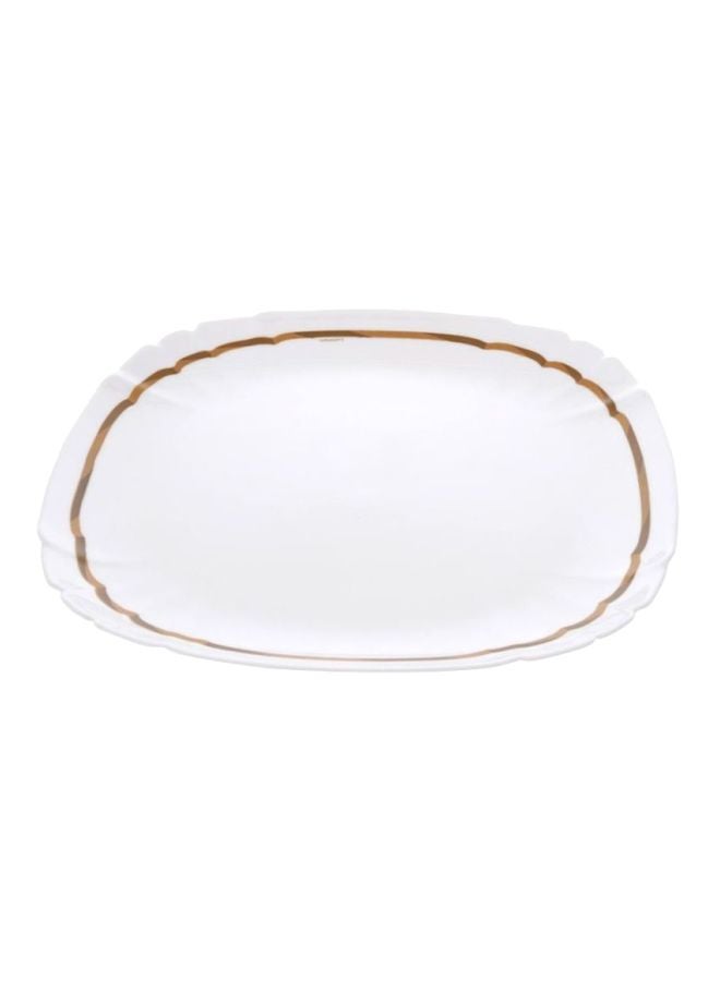 6-Piece Value Pack Lotusia Elen Dessert Plate Set White/Gold 21cm