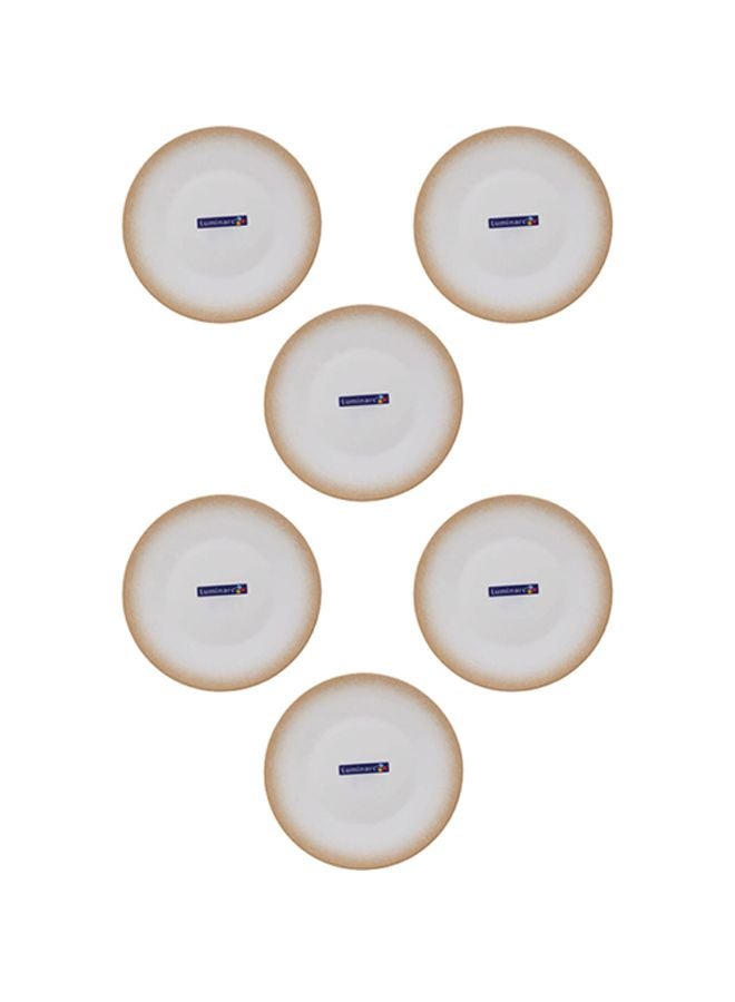 6-Piece Value Pack Essence Paco Dessert Plate Set Beige 20cm