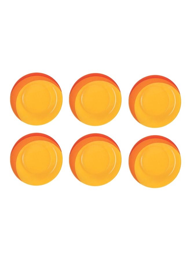 Pack Of 6 Hawai Dessert Plates Yellow/Orange/Red 19cm