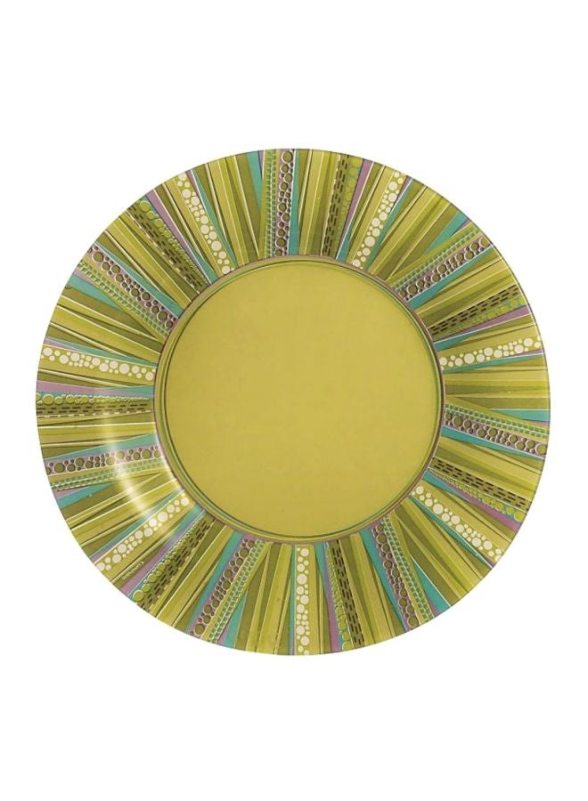 6-Piece Palm Tree Dessert Plates Green/Purple 19cm