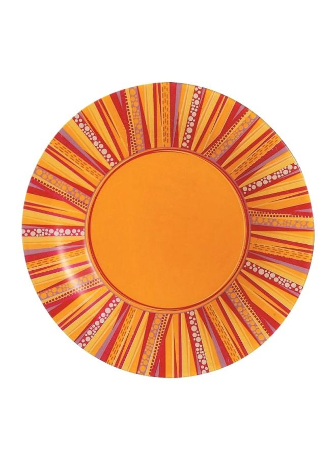 6-Piece Palm Tree Orange Dessert Plates Yellow/Red 19cm