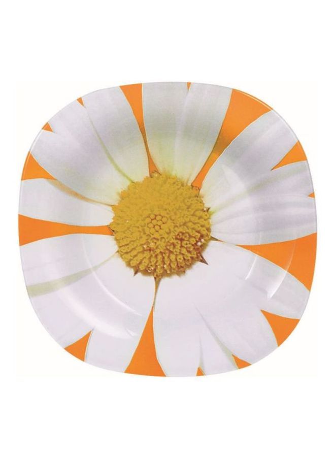 6-Piece Paquerette Melon Dessert Plates White/Yellow/Orange 19cm
