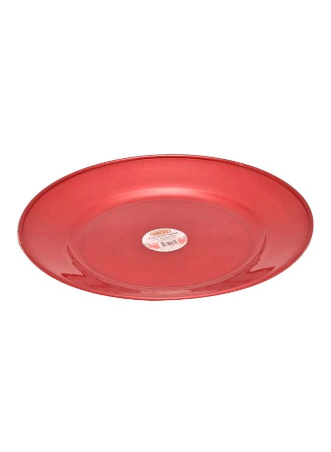 Plastic Serving Plate Red 22cm