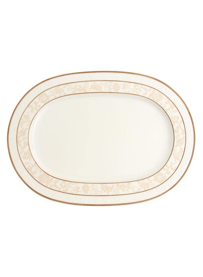 Ivoire Oval Shaped Serving Platter White/Beige 41cm