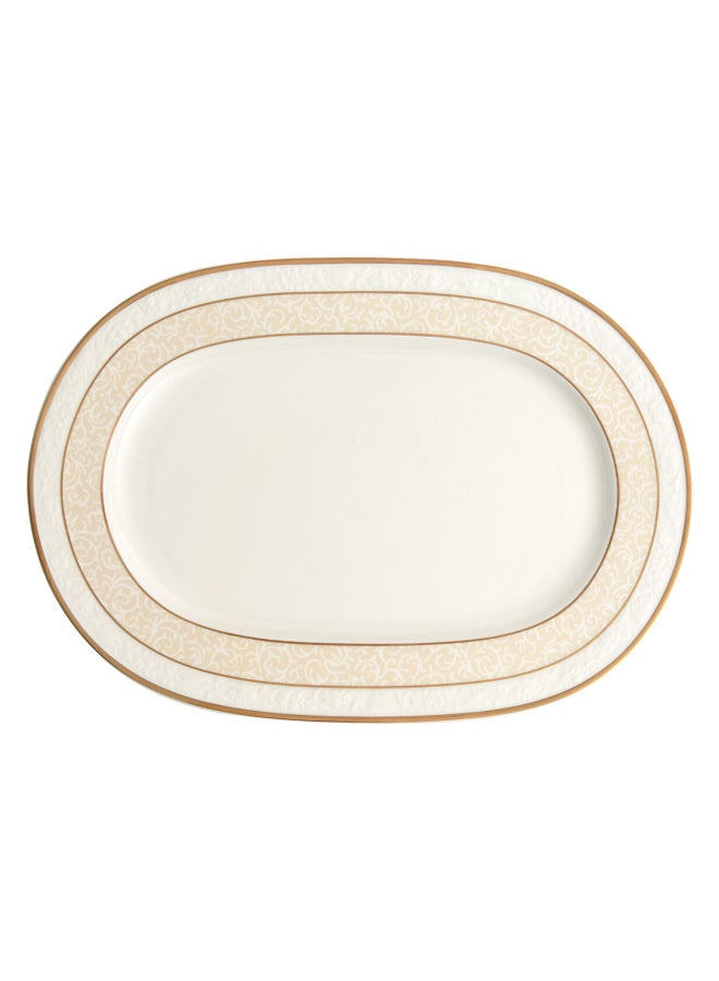 Ivoire Oval Shaped Serving Platter White/Beige 35cm