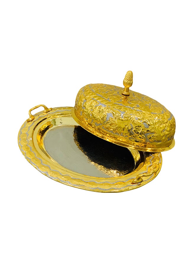 Handmade Ouzi Platter With Lid Gold 110x70x30cm