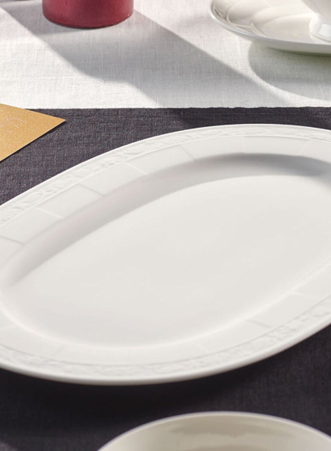 Classic Design Oval Shaped Platter White 35cm