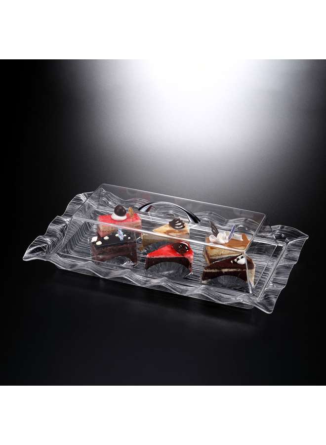 Acrylic Rectangular Cake Box Clear 62 cm