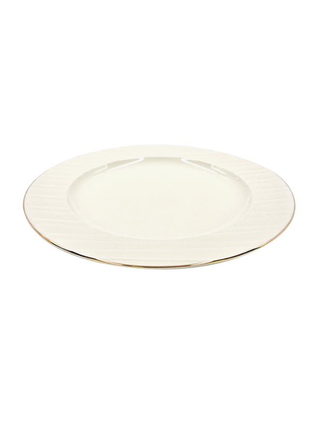 Qualitier Round Shaped Platter Gold/White 34cm