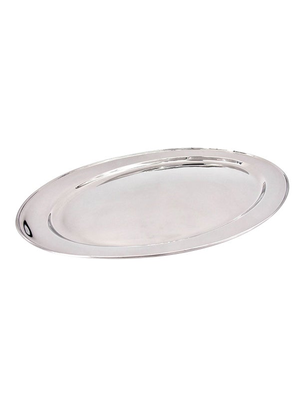 Oval Shaped Platter Silver 50cm