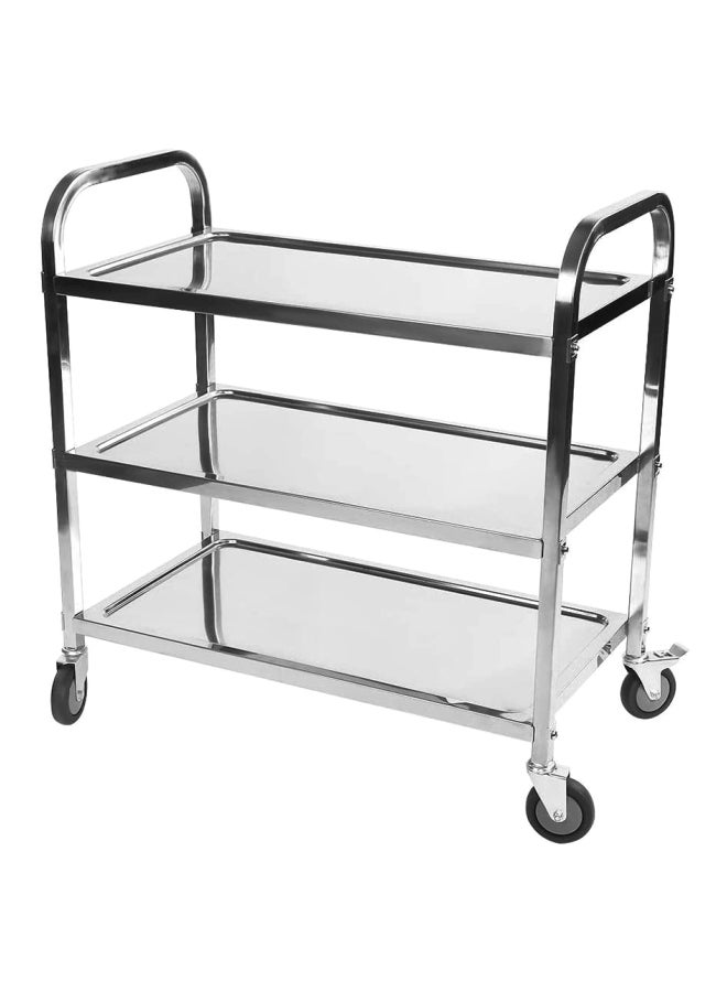 3-Tier Stainless Steel Dining Serveware Cart Silver L
