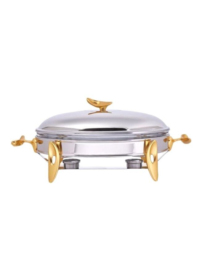Oval Food Warmer Silver/Gold