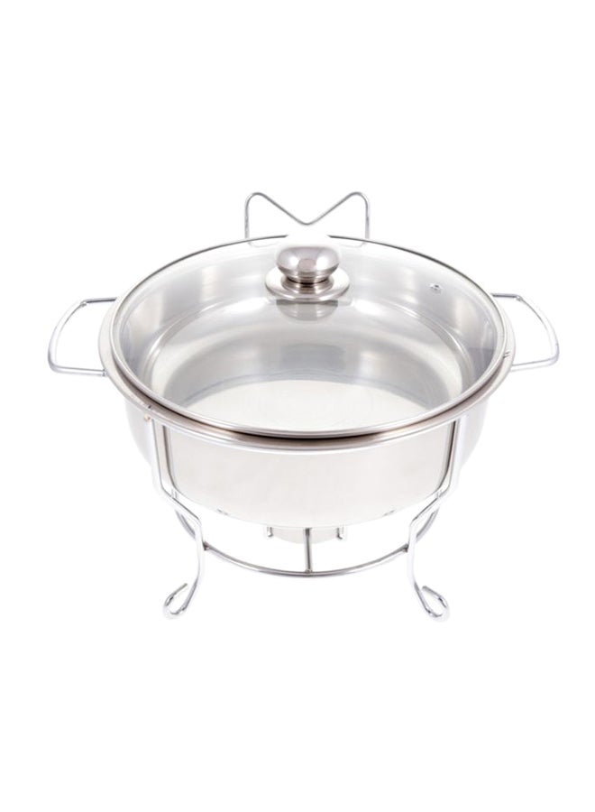 Food Warmer With Lid 6 L Silver/Clear 6Liters
