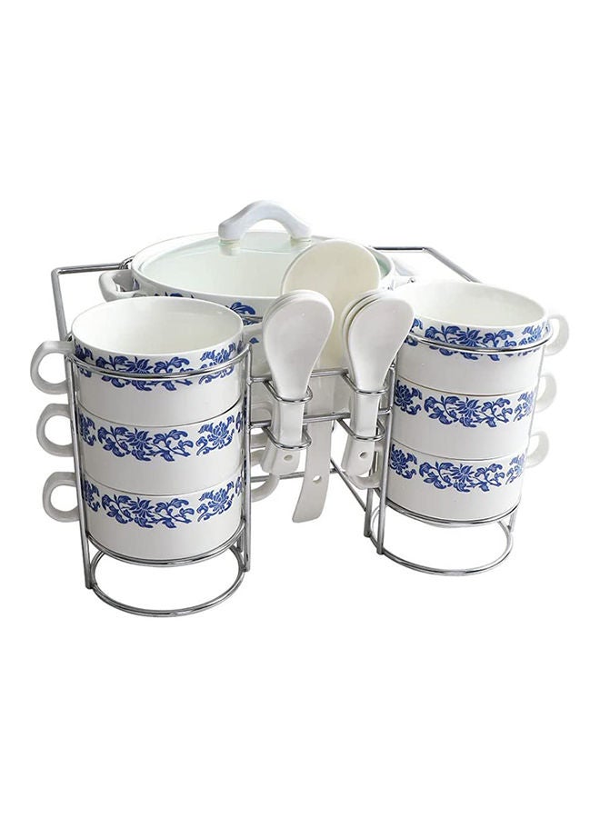 Chafing Dish Porcelain Marble Soup Buffet Chafing Dish Soup Set