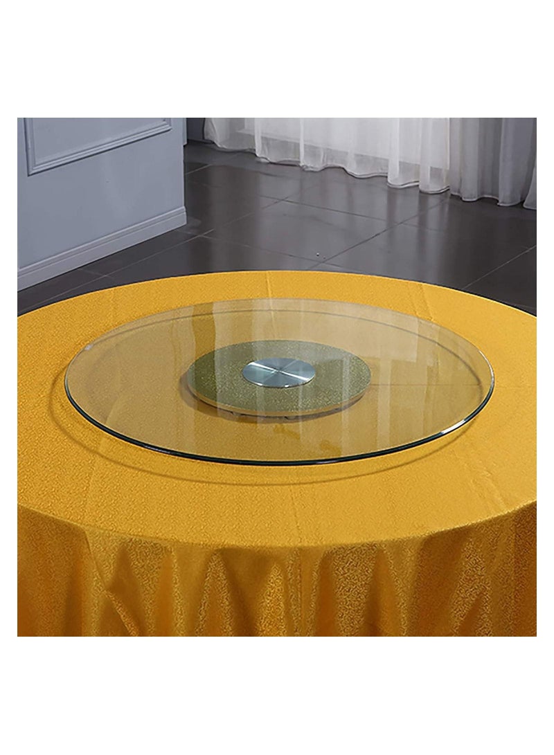 Lazy Susan Tempered Glass Turntable Round Spinning Tray with Bearings, Large Transparent Serving Plate for Family Hotel Kitchen Restaurant