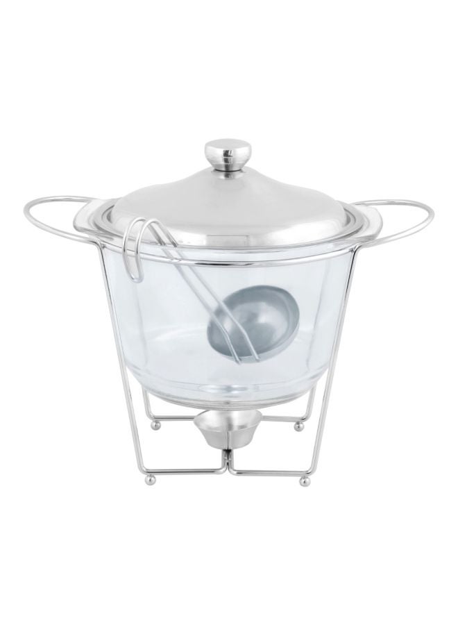 Wellshine Soup Warmer With Ladle Silver/Clear 4Liters