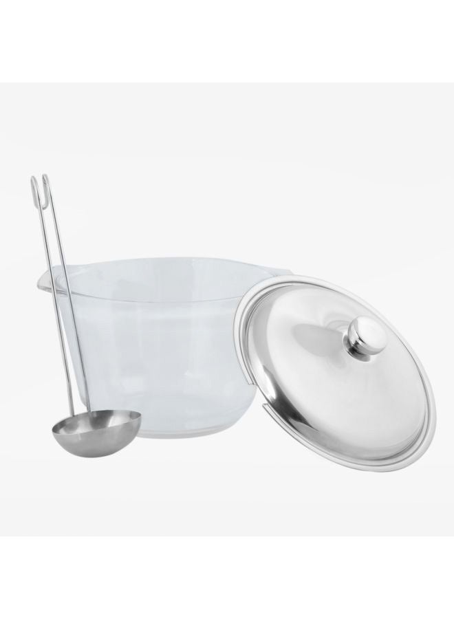 Wellshine Soup Warmer With Ladle Silver/Clear 4Liters