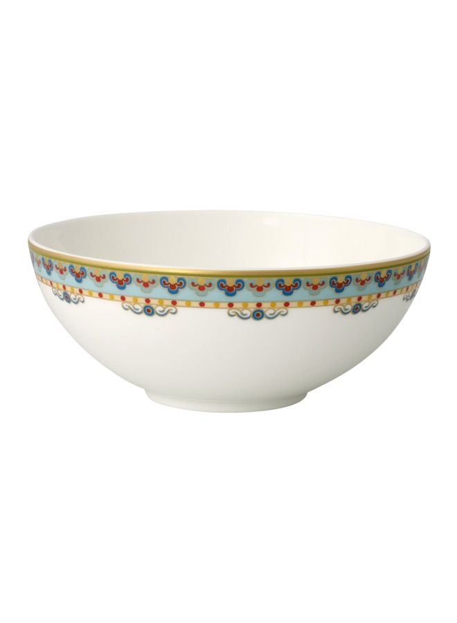 6-Piece Samarkand Aquamarine Printed Porcelain Bowl Set White/Blue/Yellow 78cm