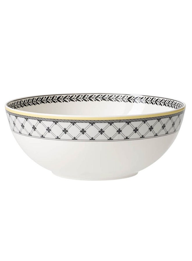 Audun Ferme Collection Salad Bowl White/Black/Gold 20cm