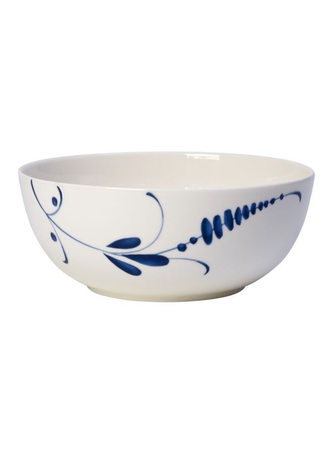 Old Luxembourg Brindille Printed Salad Bowl White/Blue 23cm