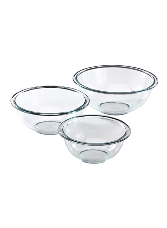 3-Piece Mixing Bowl Set Clear 11.2 x 10.9 x 4.5inch