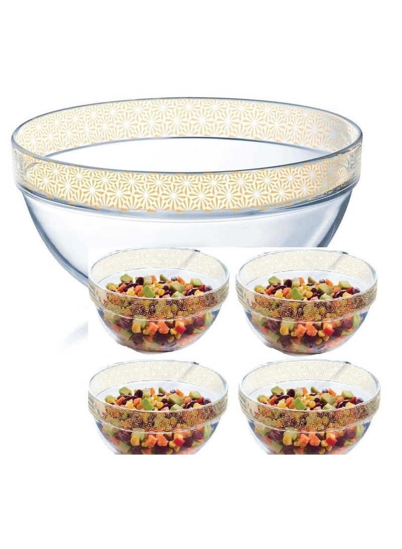 Stackable Bowl Sofiya Gold  5Pcs
