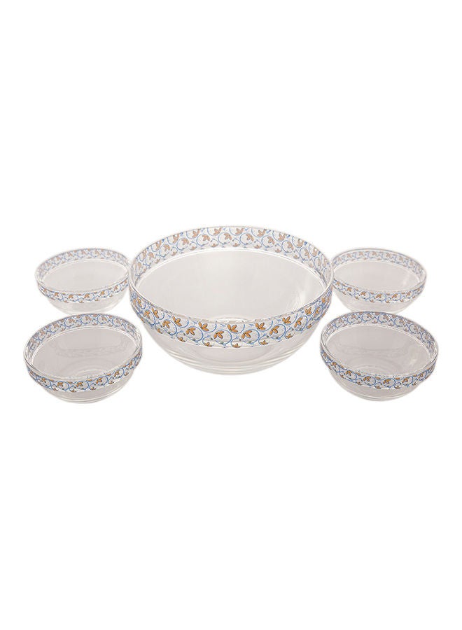 5-Piece Bowl Set Clear 20 x 10 x 20cm